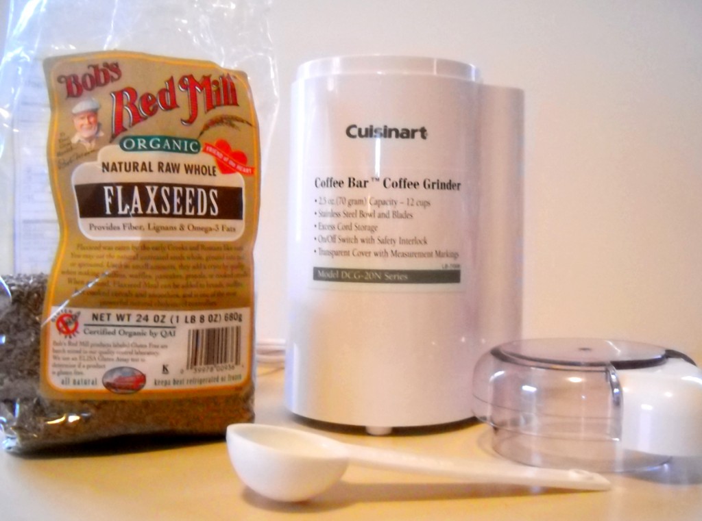 Use a small coffee grinder to grind flax seed for your horse.